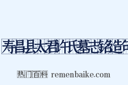 寿昌县太君许氏墓志铭造句是什么意思的图片